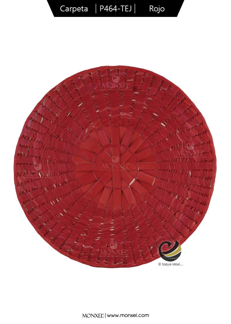 Carpeta (Plato Base) P464-TEJ Rojo 35 cm. (Hojas de Palma)