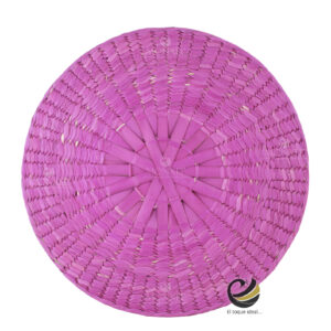 Carpeta (Plato Base) P464-TEJ Rosa Caramelo 35 cm. (Hojas de Palma)