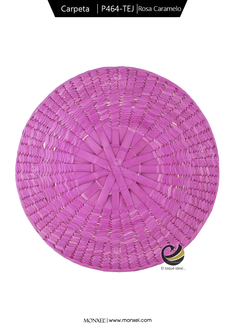 Carpeta (Plato Base) P464-TEJ Rosa Caramelo 35 cm. (Hojas de Palma)
