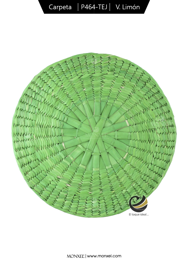 Carpeta (Plato Base) P464-TEJ Verde Limón 35 cm. (Hojas de Palma)