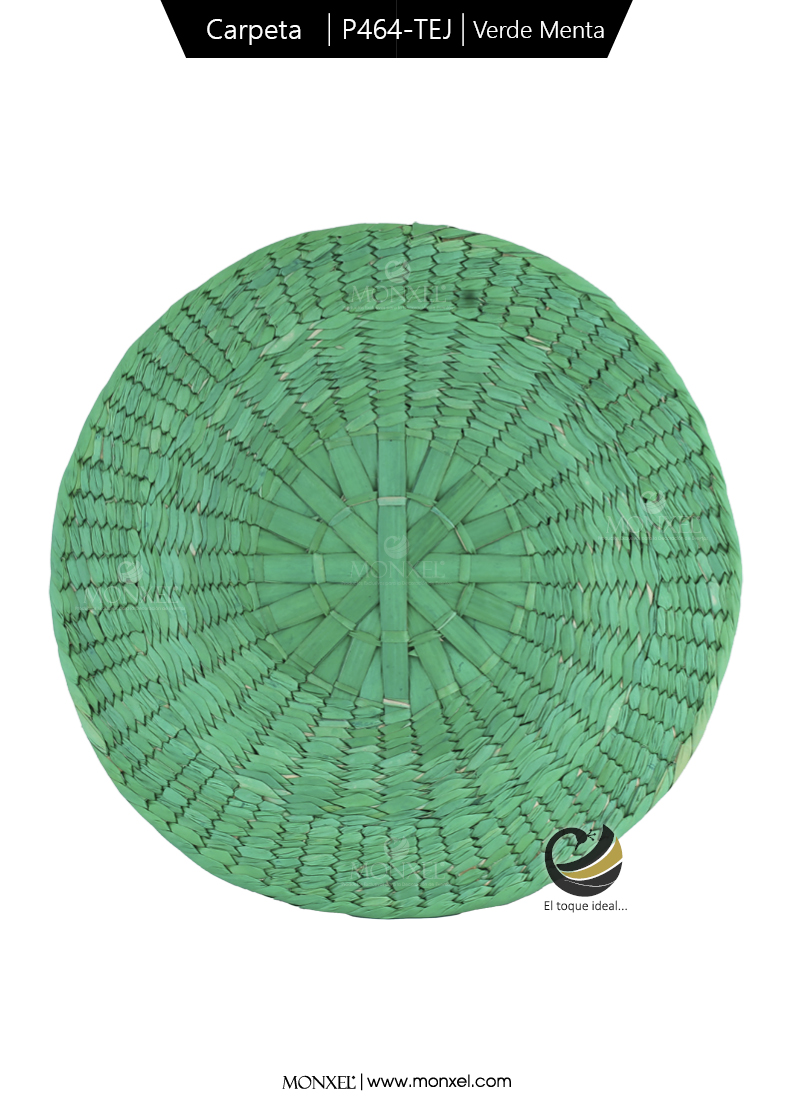 Carpeta (Plato Base) P464-TEJ Verde Menta 35 cm. (Hojas de Palma)