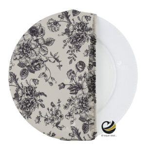 Funda Plato Base P384-TOI Taupe/Negro 40 cm. (Textil)