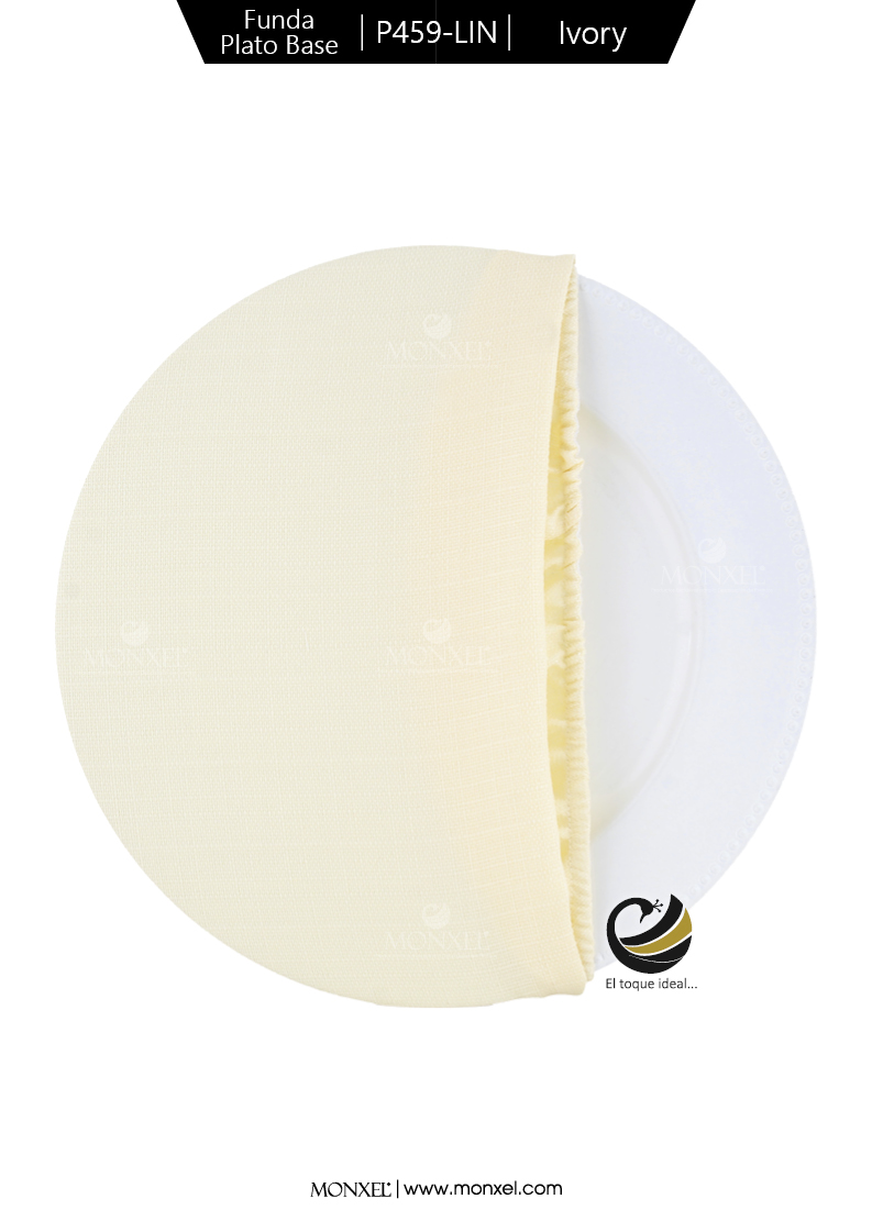 Funda Plato Base P459-LIN Ivory 40 cm. (Textil)