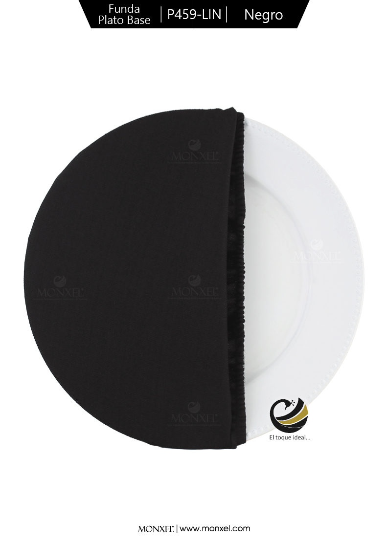 Funda Plato Base P459-LIN Negro 40 cm. (Textil)