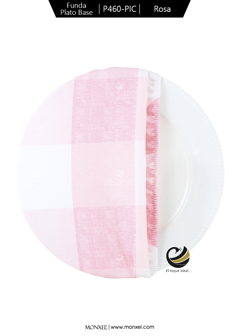 Funda Plato Base P460-PIC Rosa 40 cm. (Textil)
