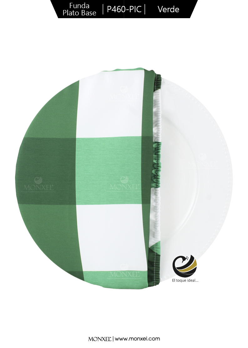Funda Plato Base P460-PIC Verde 40 cm. (Textil)