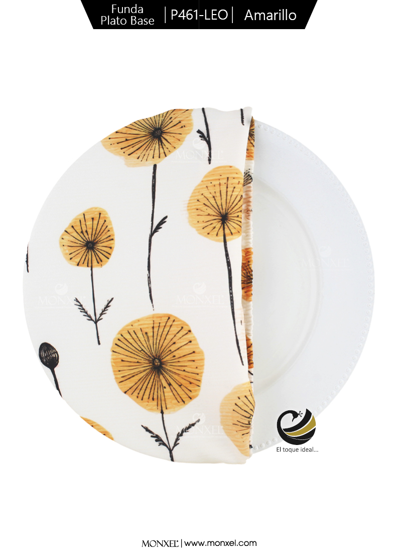 Funda Plato Base P461-LEO Amarillo 40 cm. (Textil)