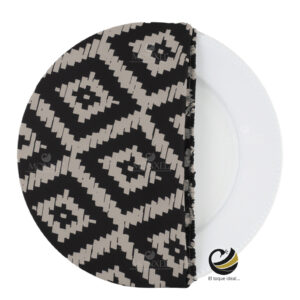 Funda Plato Base P462-ONY Taupe/Negro 40 cm. (Textil)