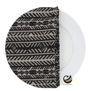 Funda Plato Base P463-TOP Taupe/Negro 40 cm. (Textil)