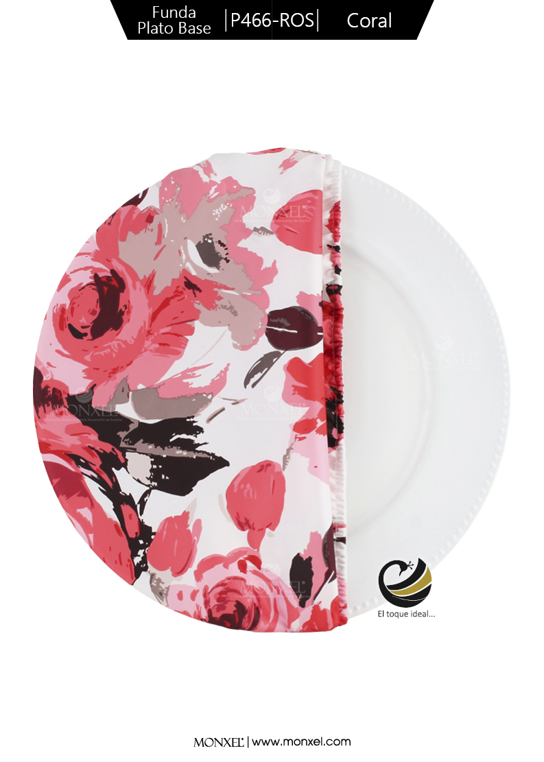 Funda Plato Base P466-ROS Coral 40 cm. (Textil)