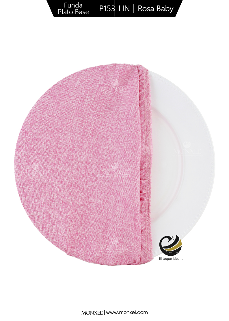 Funda Plato Base P153-LIN Rosa Baby 40 cm. (Textil)