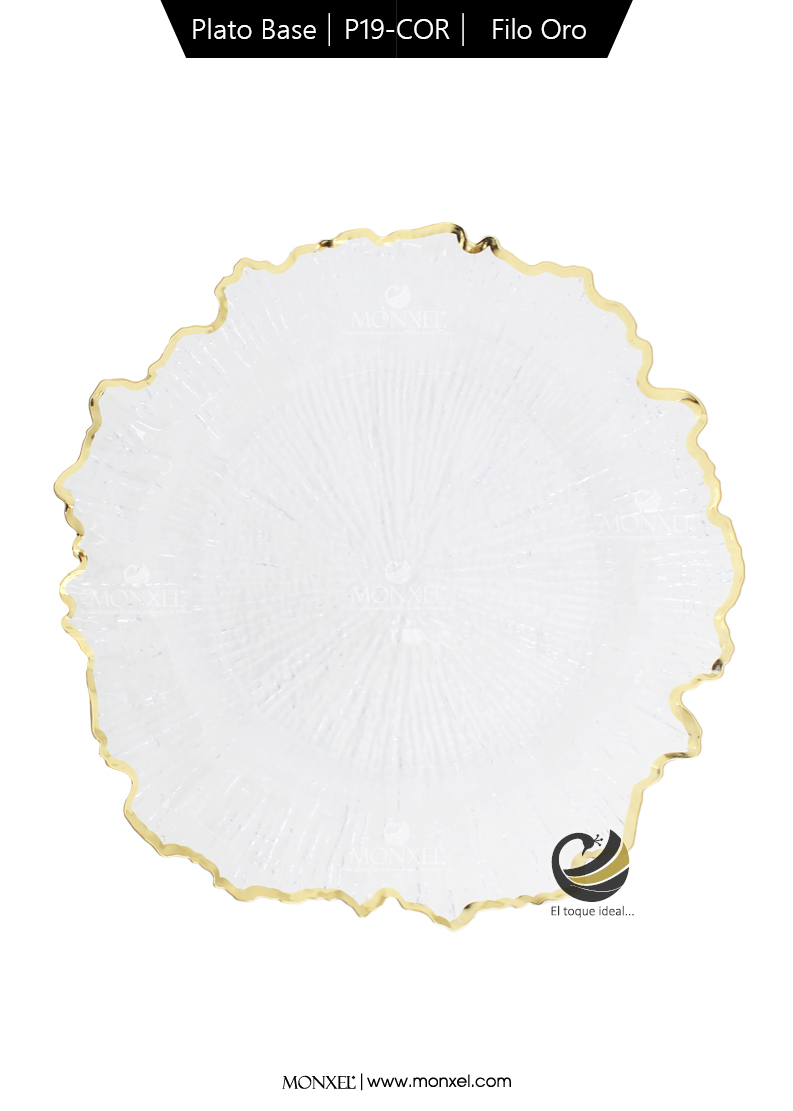 Plato Base P19-COR Filo Oro 33 cm. (Acrílico)