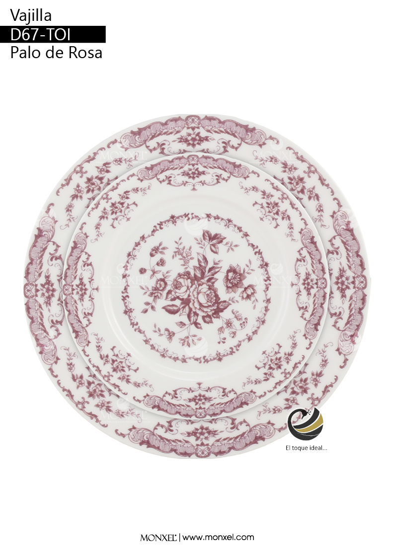 Vajilla D67-TOI Palo de Rosa (Porcelana)