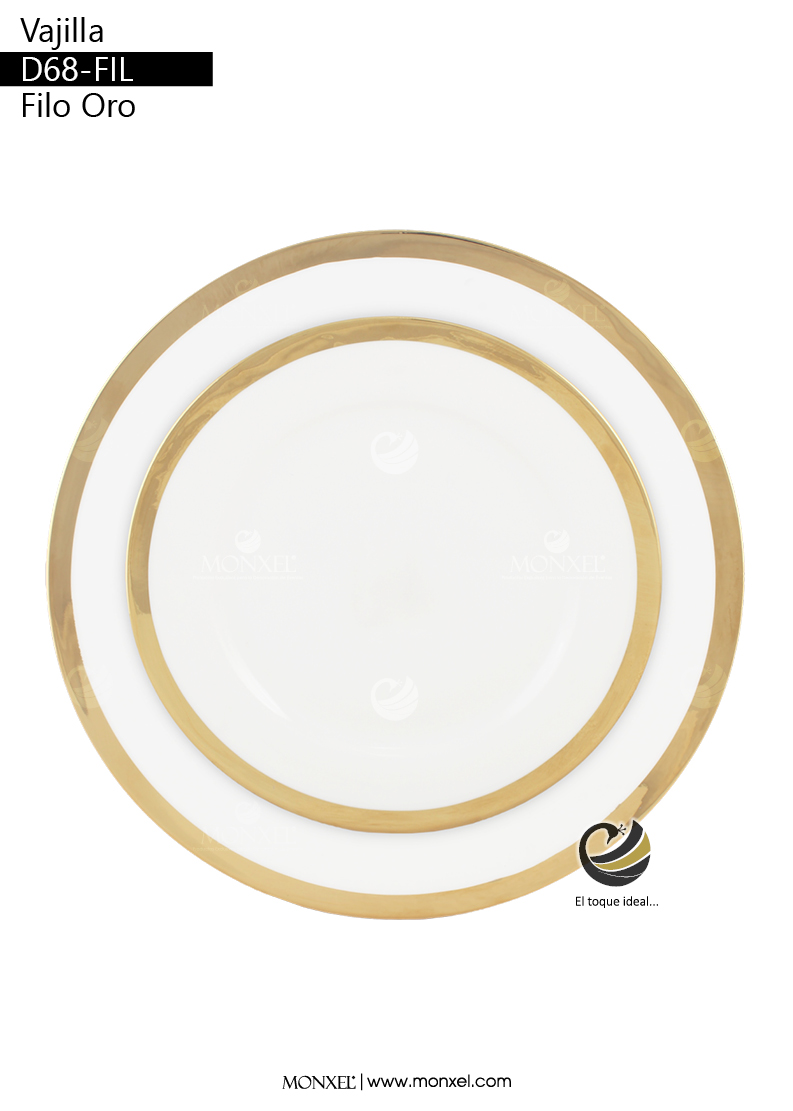 Vajilla D68-FIL Filo Oro (Porcelana)