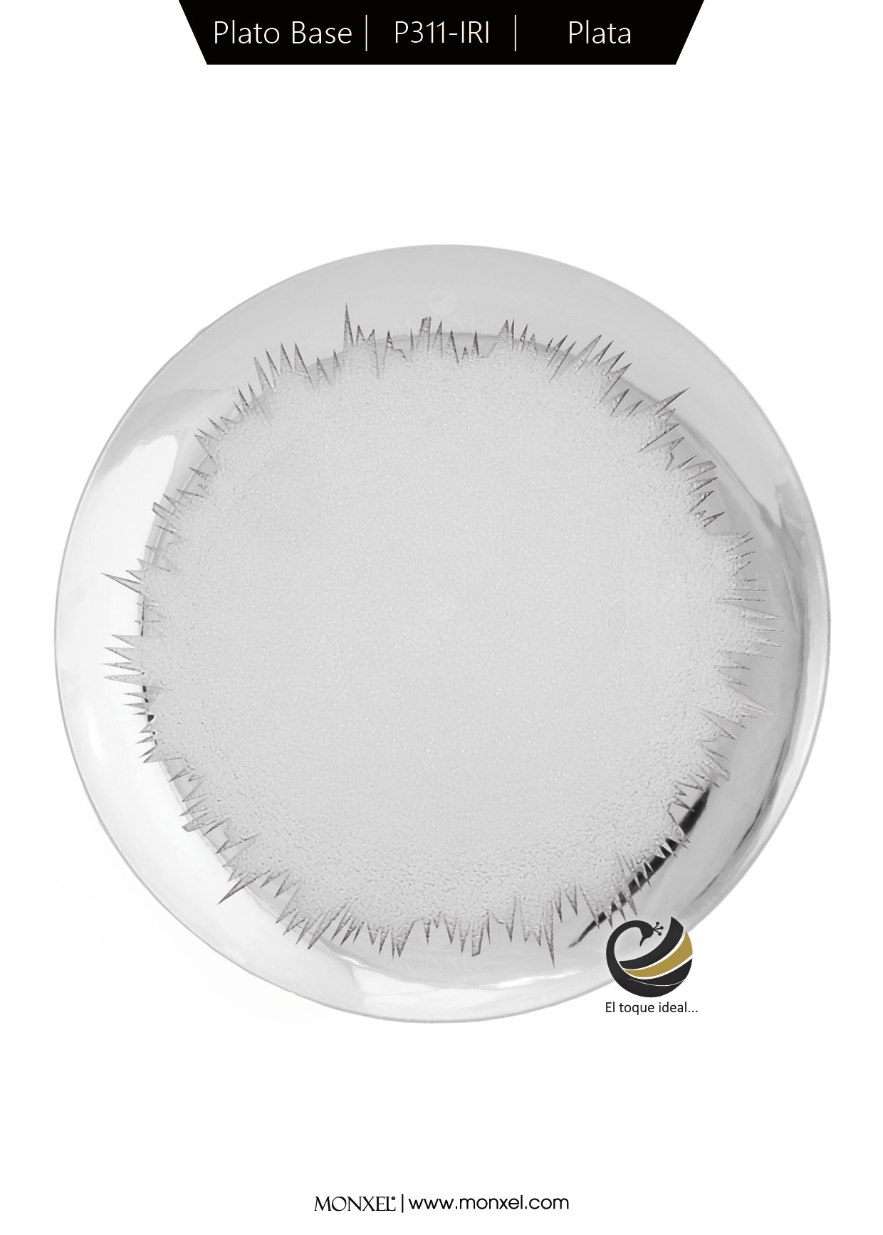Plato Base P311-IRI Plata 33 cm. (Acrílico)