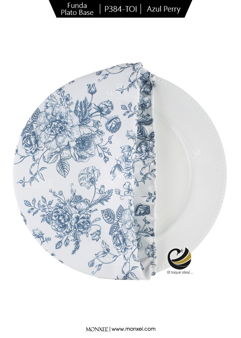 Funda Plato Base P384-TOI Azul Perry 40 cm. (Textil)