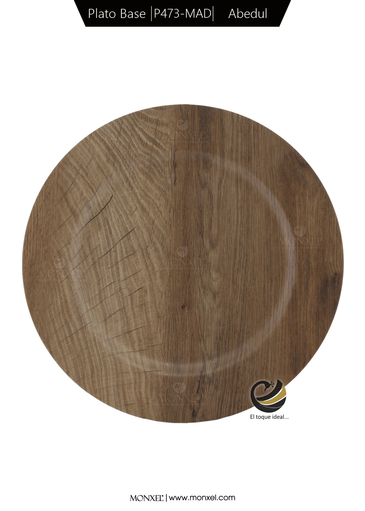 Plato Base P473-MAD Abedul 33 cm. (Polipropileno)