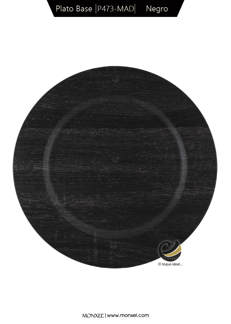 Plato Base P473-MAD Negro 33 cm. (Polipropileno)