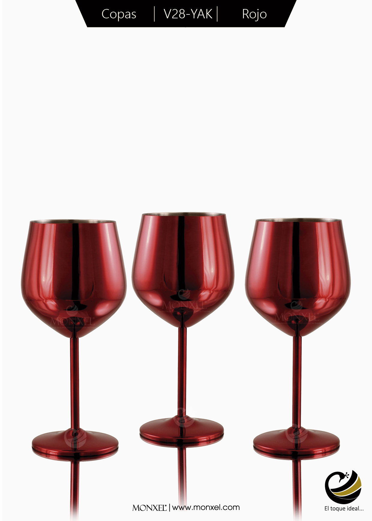 Copas Vino V28-YAK Rojo (Acero Inoxidable)