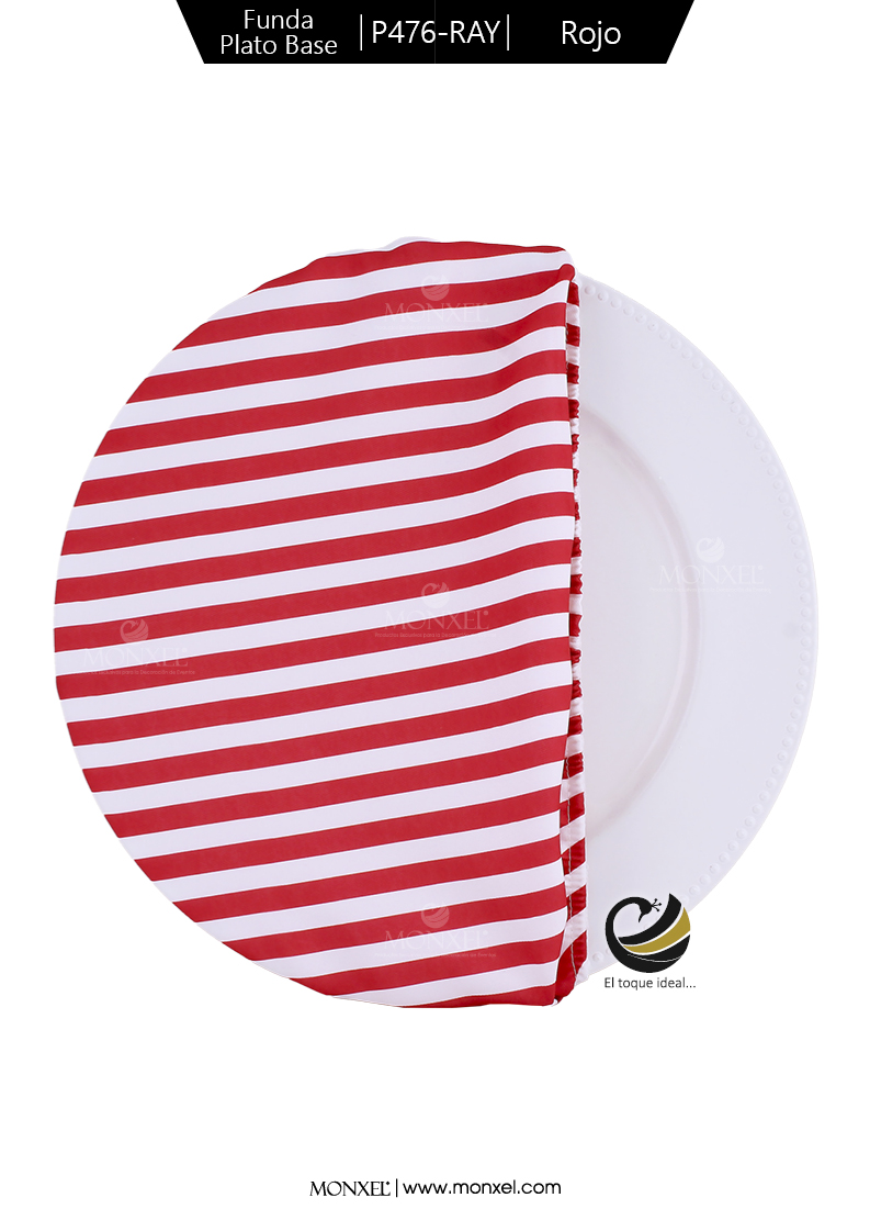 Funda Plato Base P476-RAY Rojo 40 cm. (Textil)