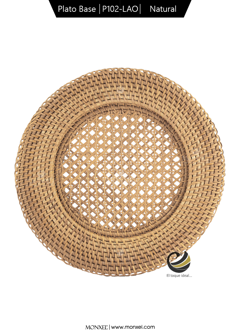 Plato Base P102-LAO Natural 31cm. (Ratán Natural)