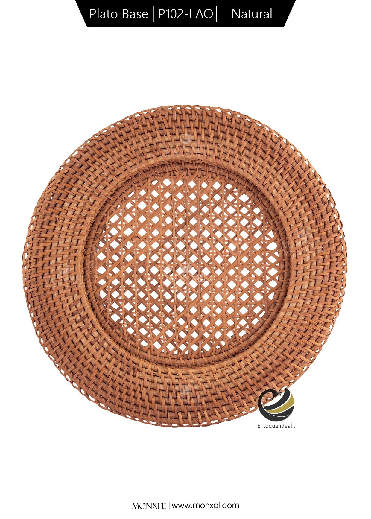 Plato Base P102-LAO Natural 31cm. (Ratán Natural)