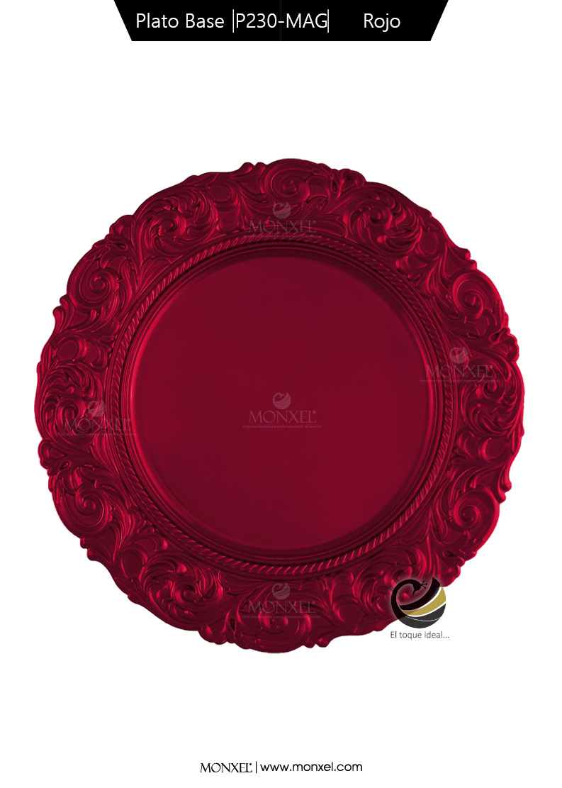 Plato Base P230-MAG Rojo 33 cm. (Polipropileno)