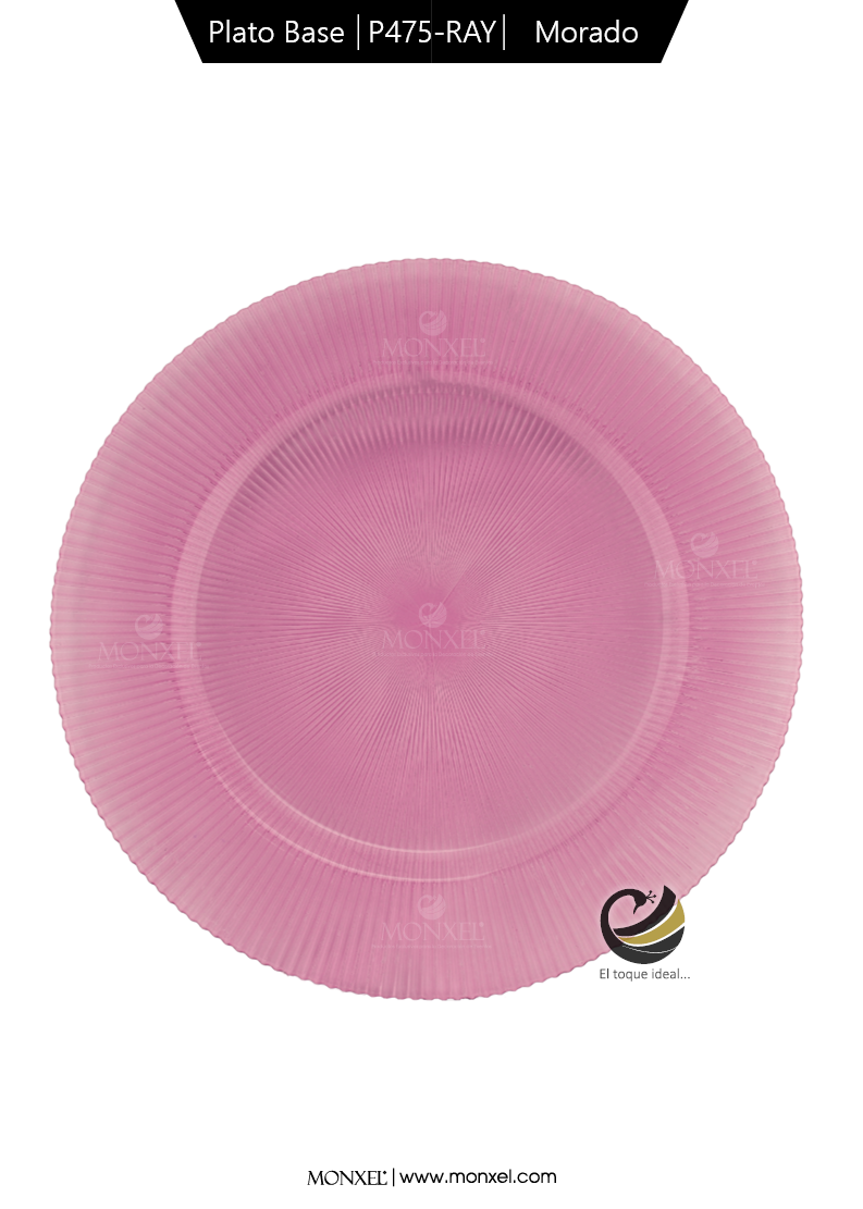 Plato Base P475-RAY Morado 32.5cm (Cristal)