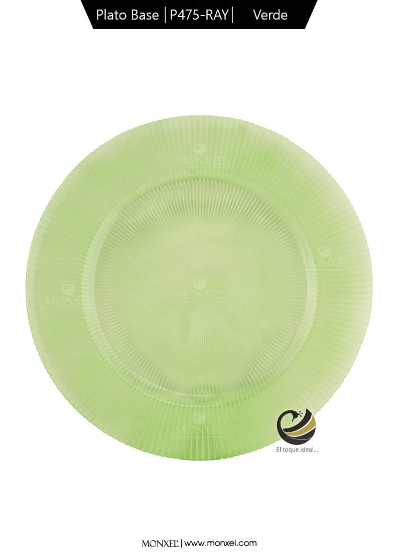 Plato Base P475-RAY Verde 32.5cm (Cristal)