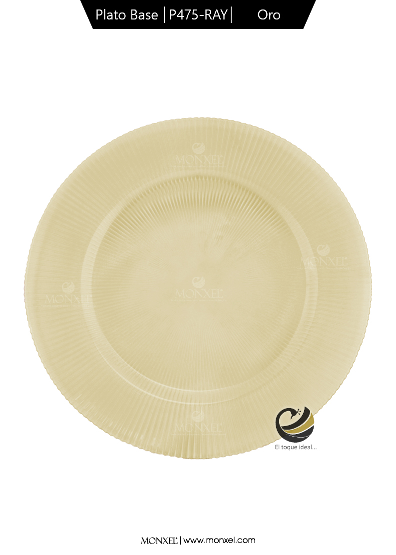 Plato Base P475-RAY Oro 32.5cm (Cristal)