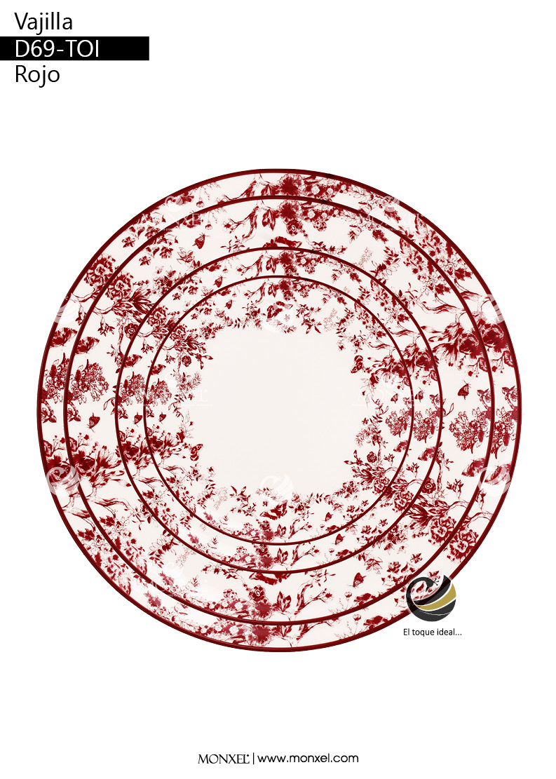 Vajilla D69-TOI Rojo (Porcelana)