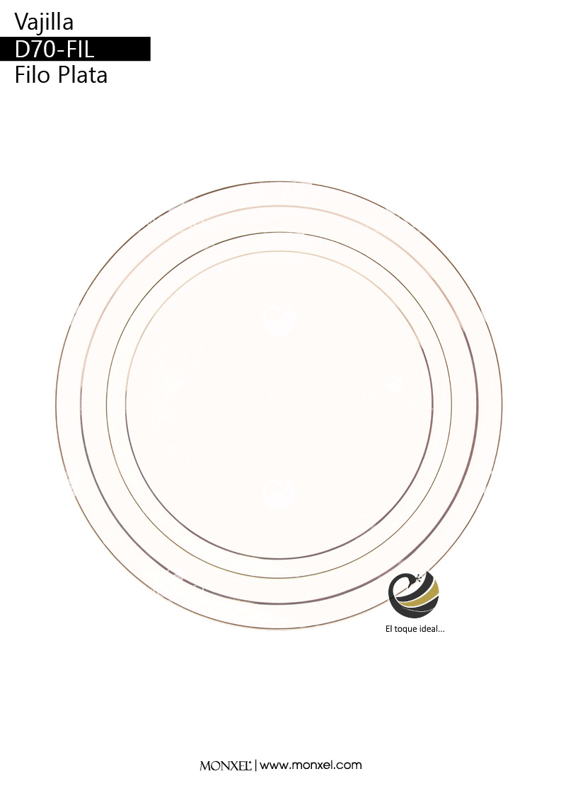 Vajilla D70-FIL Filo Plata (Porcelana)