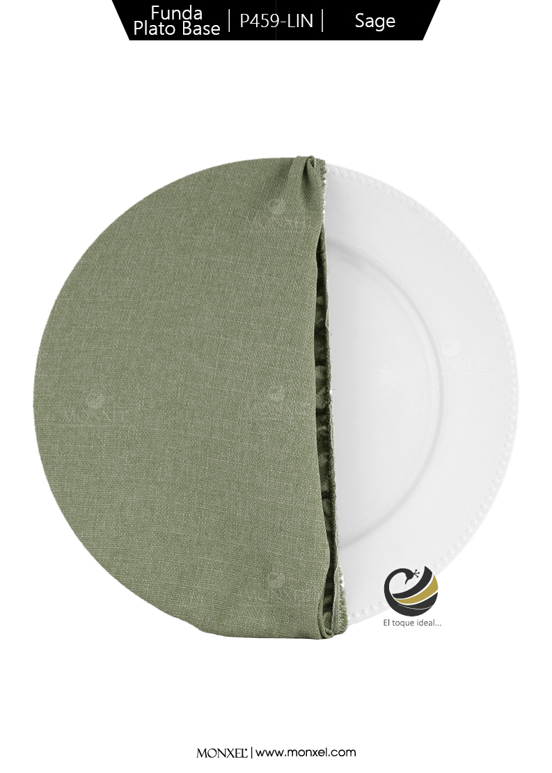 Funda Plato Base P459-LIN Sage 40 cm. (Textil)