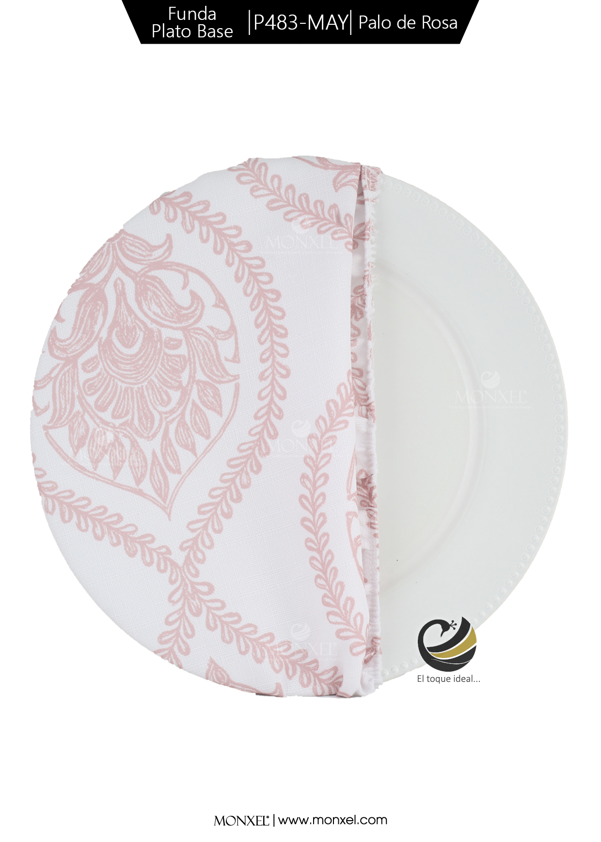 Funda Plato Base P483-MAY Blush Pink 40 cm. (Textil)