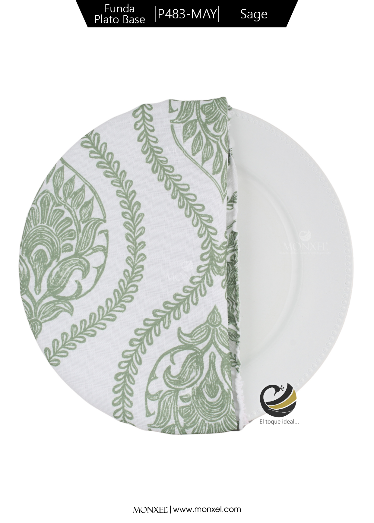 Funda Plato Base P483-MAY Sage 40 cm. (Textil)