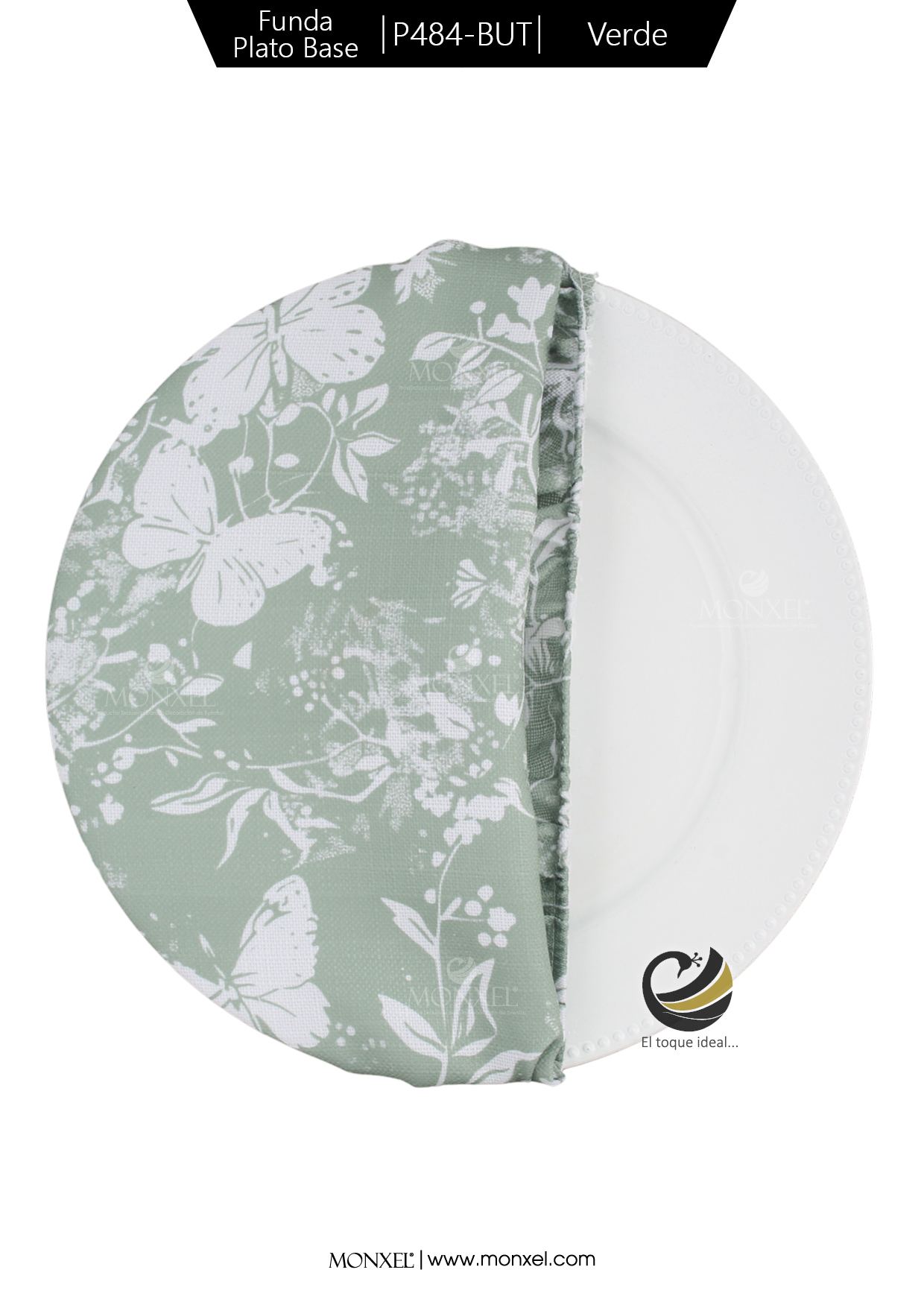 Funda Plato Base P484-BUT Verde 40 cm. (Textil)