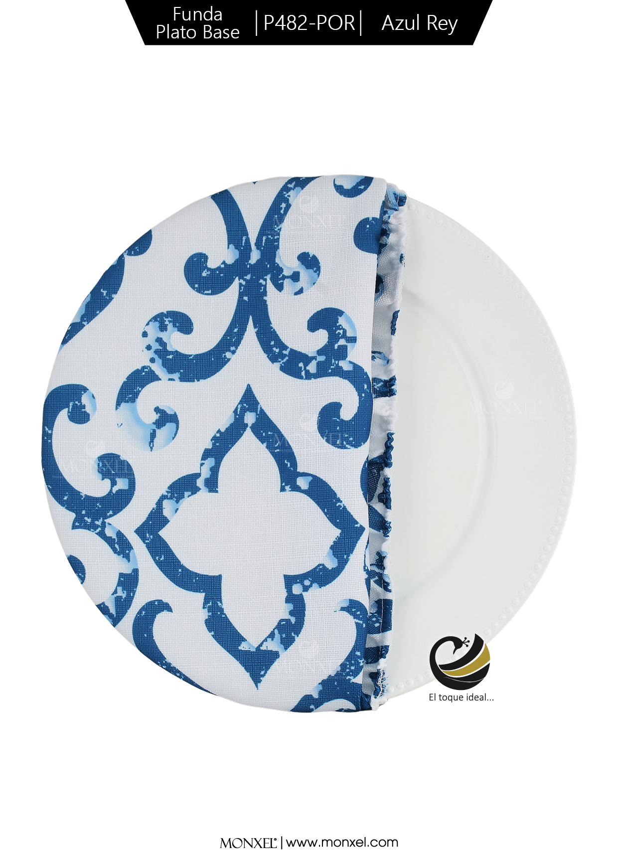 Funda Plato Base P482-POR Azul Rey 40 cm. (Textil)