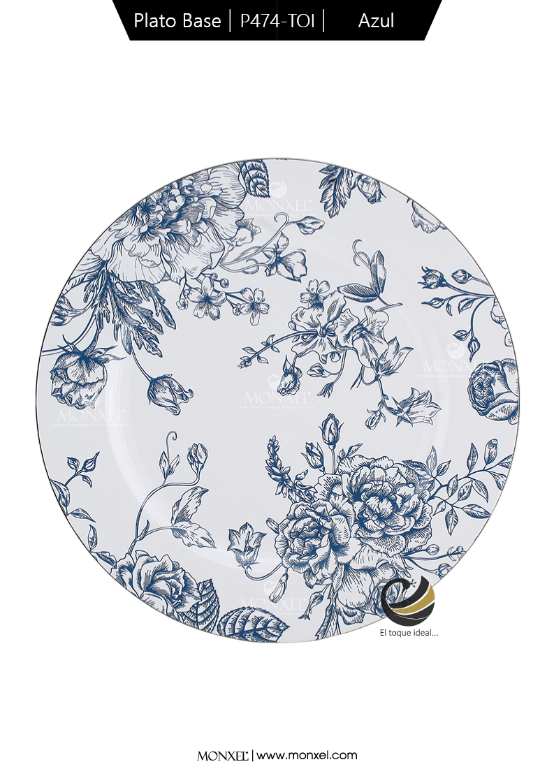 Plato Base P474-TOI Azul 33 cm. (Polipropileno)