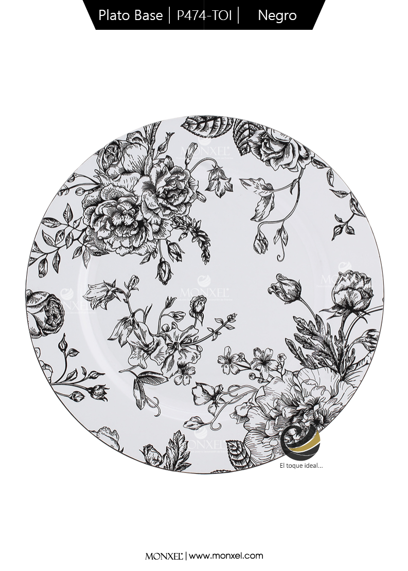 Plato Base P474-TOI Negro 33 cm. (Polipropileno)