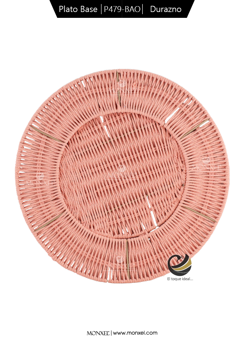 Carpeta (Plato Base) P479-BAO Durazno 35 cm. (Algodón)