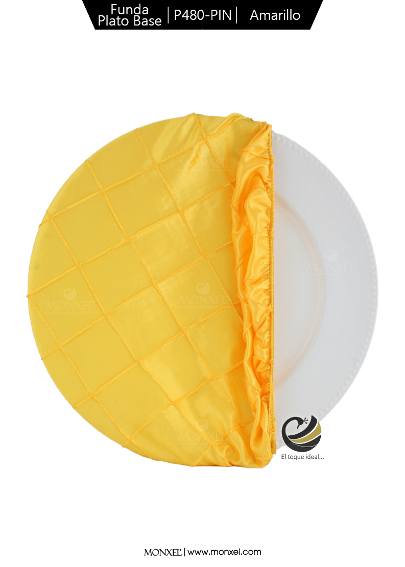 Funda Plato Base P480-PIN Amarillo 40 cm. (Textil)