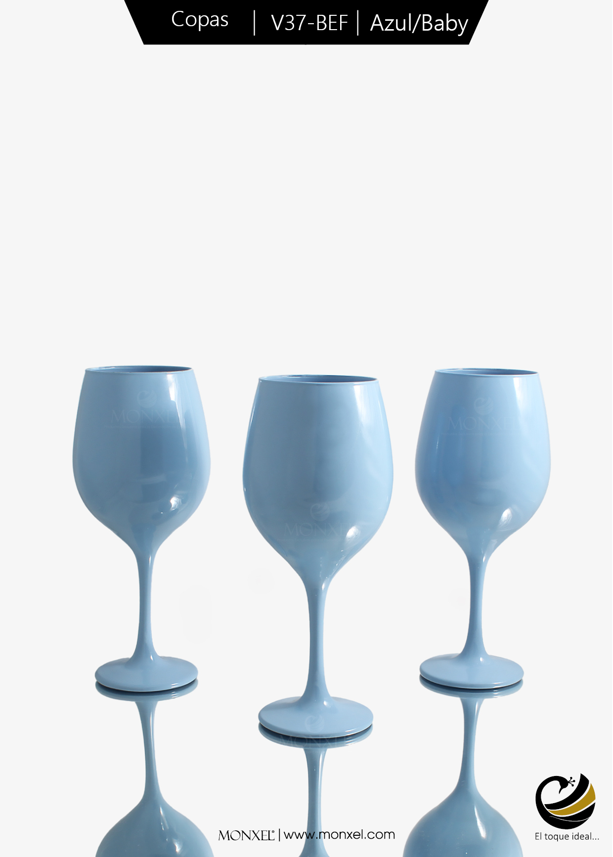 Copas Vino V37-BEF Azul Baby