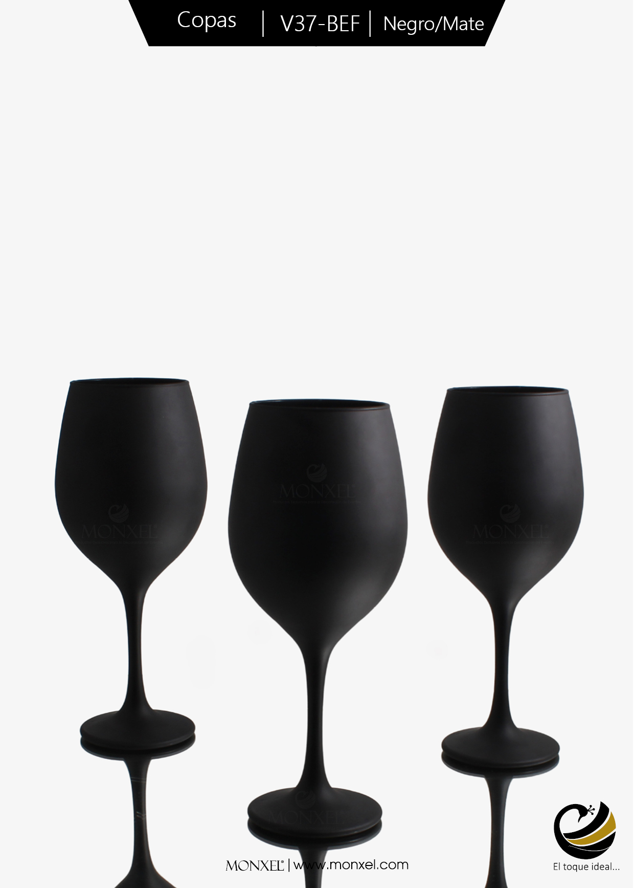 Copas Vino V37-BEF Negro Mate