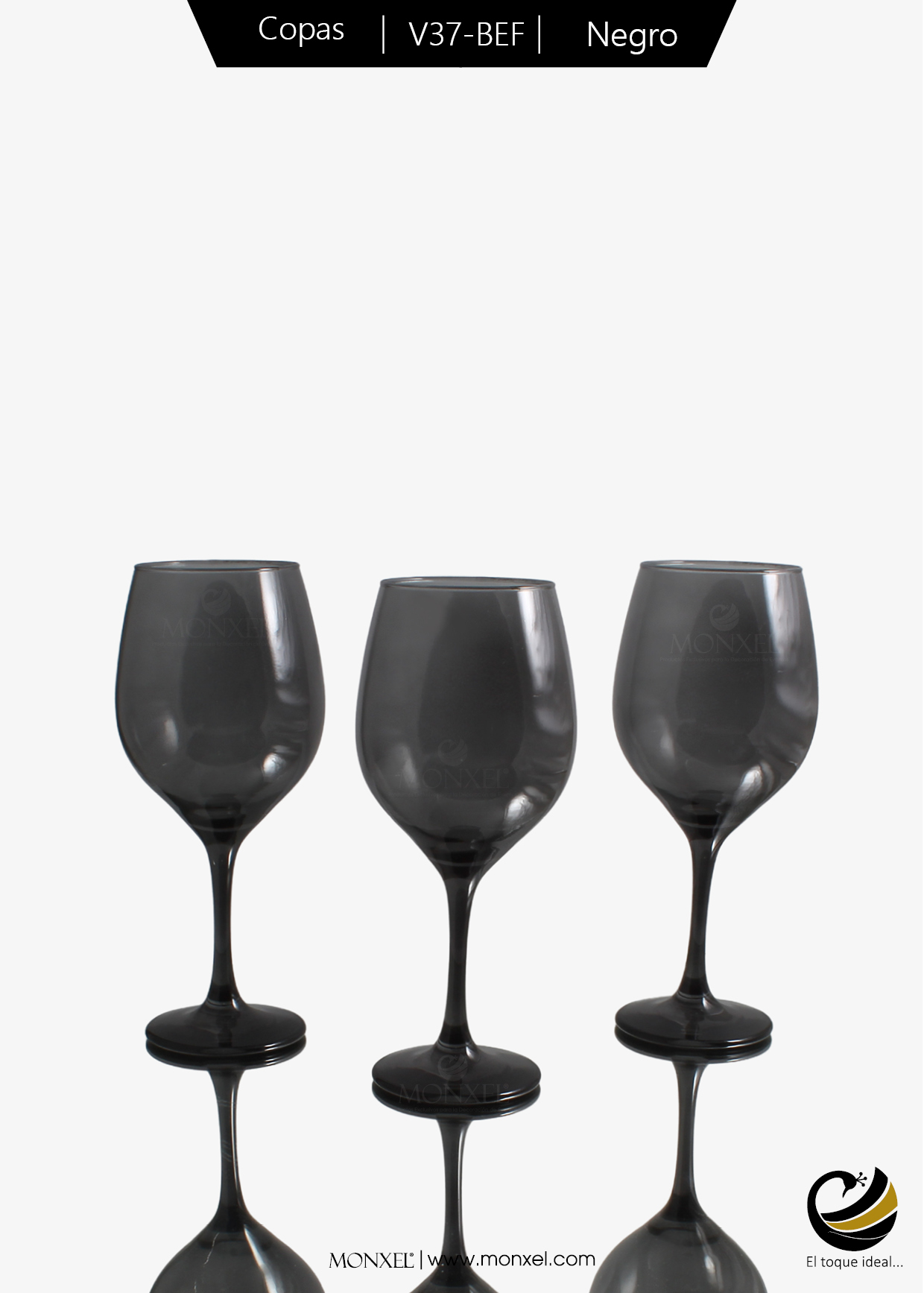 Copas Vino V37-BEF Negro