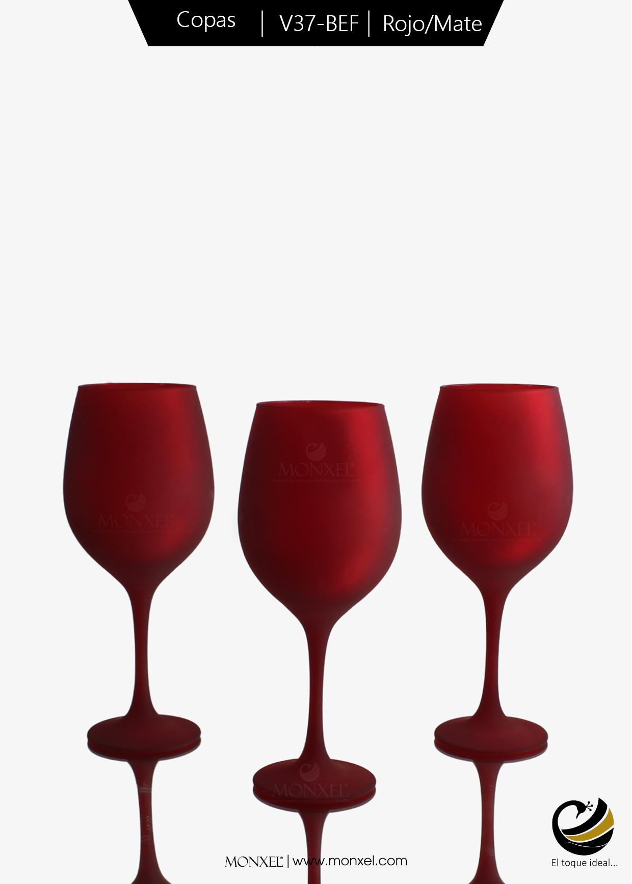 Copas Vino V37-BEF Rojo Mate